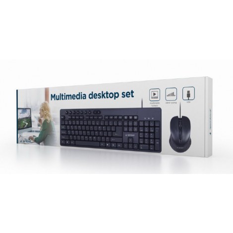 Gembird | Multimedia desktop set | KBS-UM-04 | Keyboard and Mouse Set | Wired | Mouse included | US | Black | g - 4